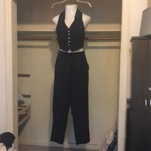 Free People Two Piece Suit Tencel Black